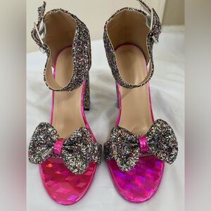 Glitter Bow Pink Heels